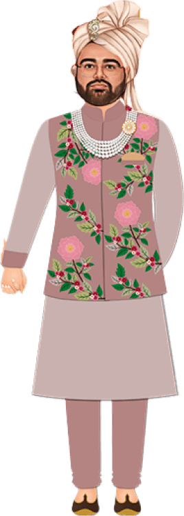 Illustration of Yugal in his wedding sherwani